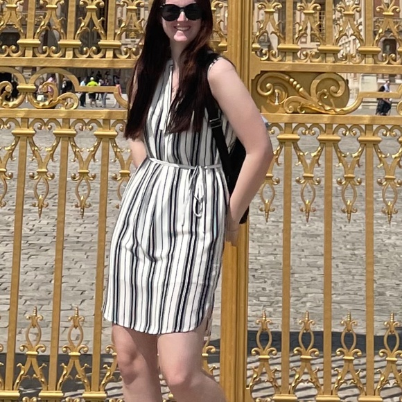 Shift Dress - Black and White Striped - Picture 4 of 4